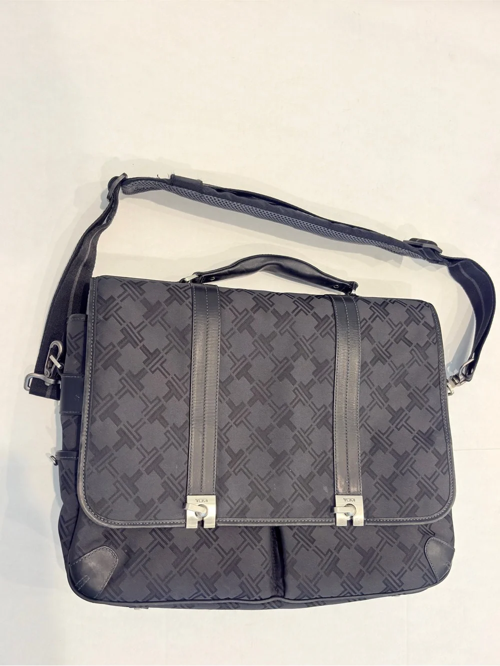 TUMI Black Men's Monogram Laptop Bag